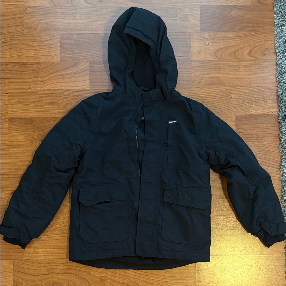 Lands' End Black Zip-Up Jacket